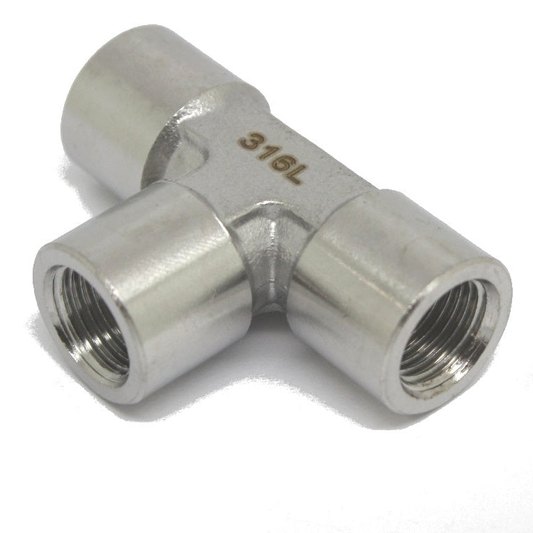 316L Stainless Steel Female Tee 1/8" BSPP (G) Female