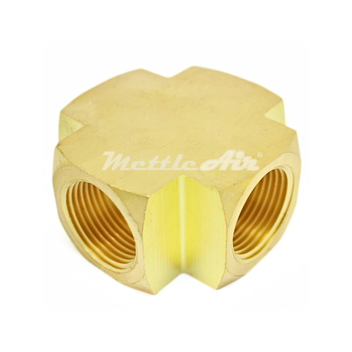 Brass Female Cross 1/2" NPT Female - 1/2" NPT Female