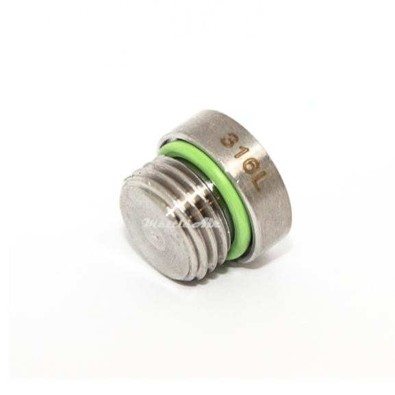 316L Stainless Steel 1/4" BSPP (G) Male Countersunk Plug