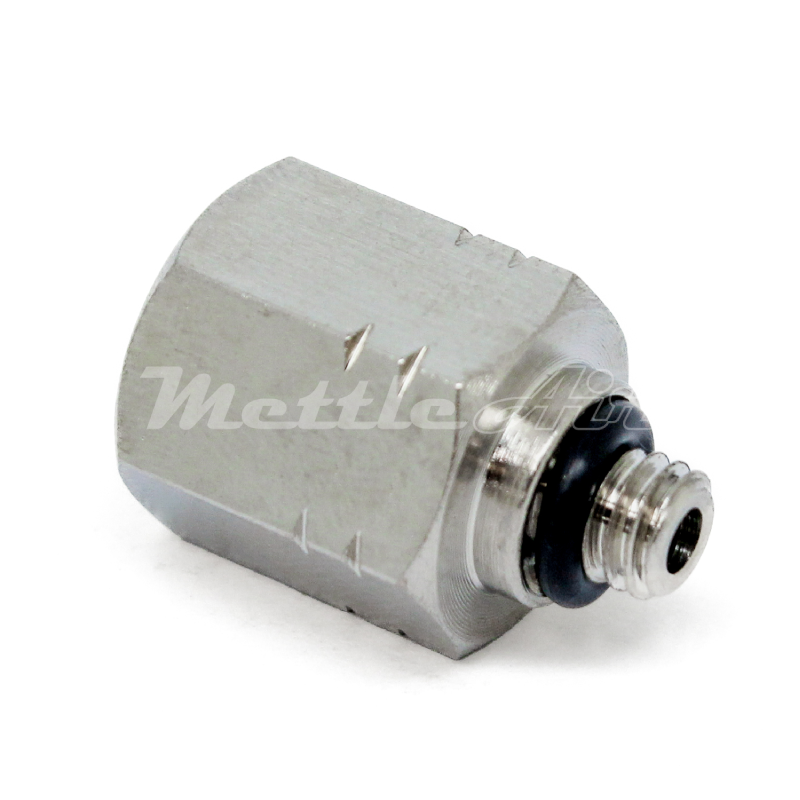 Nickel-Plated Brass Pipe Adaptor 1/8" NPT Female - 10-32 UNF Male, REDUCER