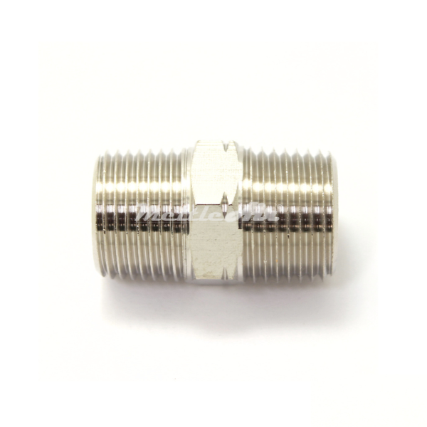 British Tapered Thread Brass Hex Pipe Nipple 1/4" BSPT (R) Male - 1/8" BSPT (R) Male REDUCER