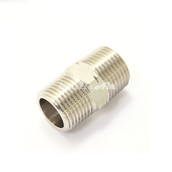 British Tapered Thread Brass Hex Pipe Nipple 1/4" BSPT (R) Male - 1/8" BSPT (R) Male REDUCER