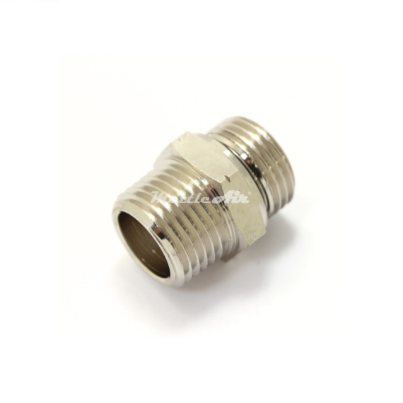 British Parallel Thread Brass Hex Pipe Nipple 1/4" BSPP (G) - 1/8" BSPP (G) Male REDUCER