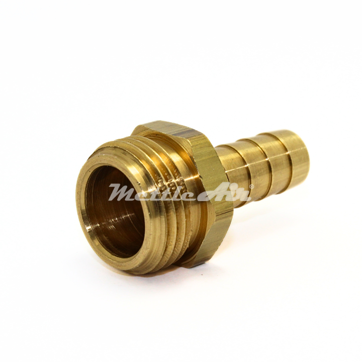 Brass Straight Male 1/2" Hose ID Barb - 3/4" GHT Male