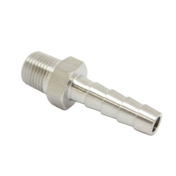 Stainless Steel 316L 3/16" Hose ID to 1/8" NPT Male Straight Fitting