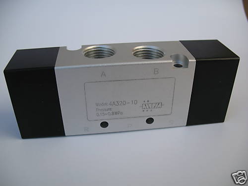 5 Ports 4 Way 2 Position Double Air Piloted Valve 3/8" NPT (Exh. 1/4" NPT)