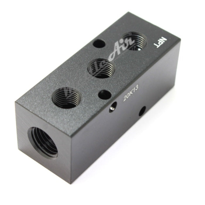 Manifold 90° WIDE 2 x 1/4" NPT In - 6 x 1/4" NPT Out(On Two Sides)