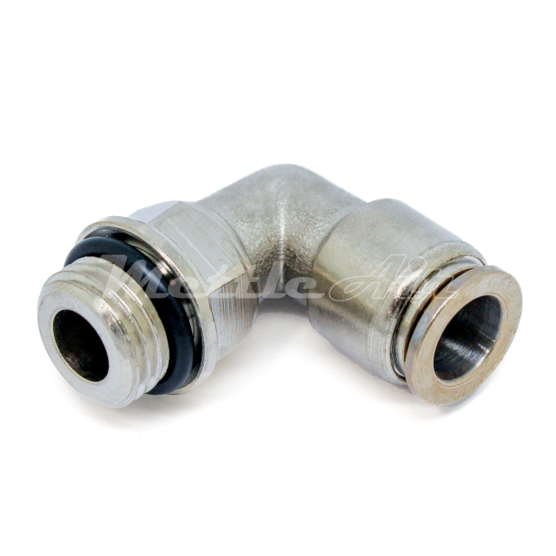 Push to Connect Nickel Plated 90° Elbow Fitting 1/4" OD - 1/8" BSPP (G) Male