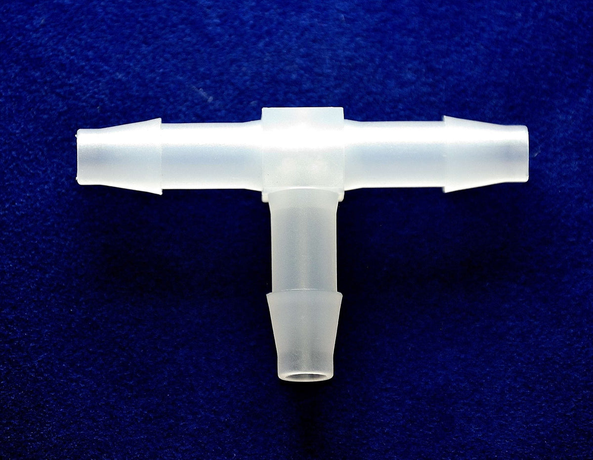 Kynar Plastic 3/32" Hose ID, Hose Barb Tee T Union Fitting Intersection/Split