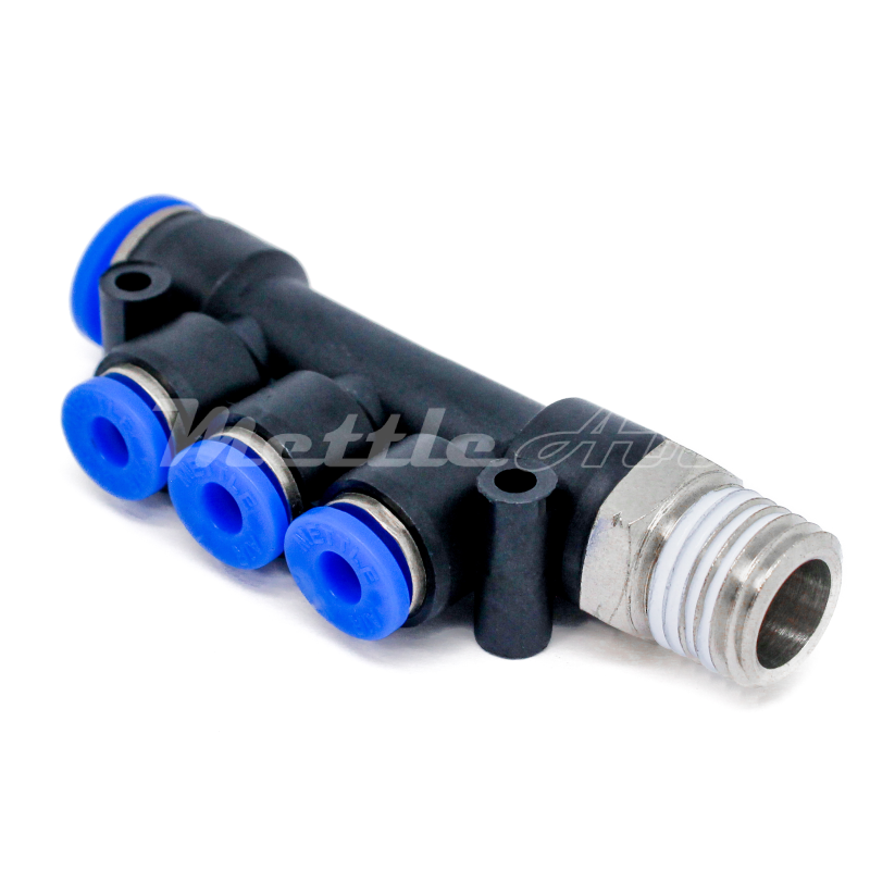 Composite PTC Inline Branch Manifold Union Fitting 5/16" OD x 1/4" BSPT (R)