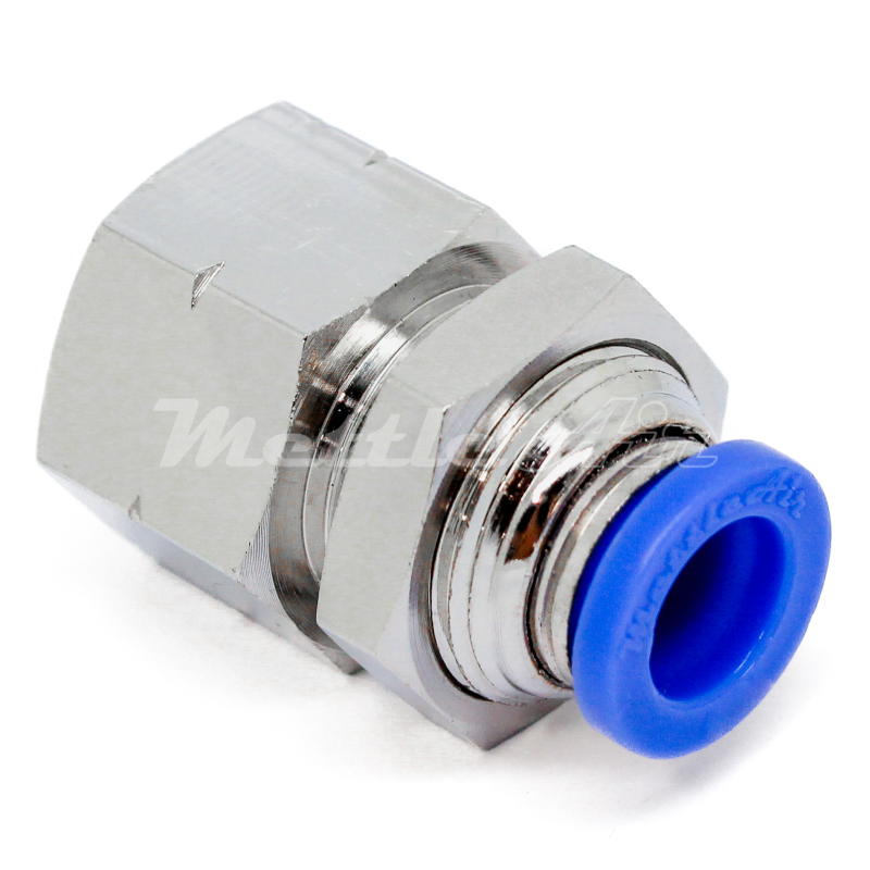 Composite PTC Straight Bulkhead Female 12 mm OD - 1/4" BSPT (R) Female