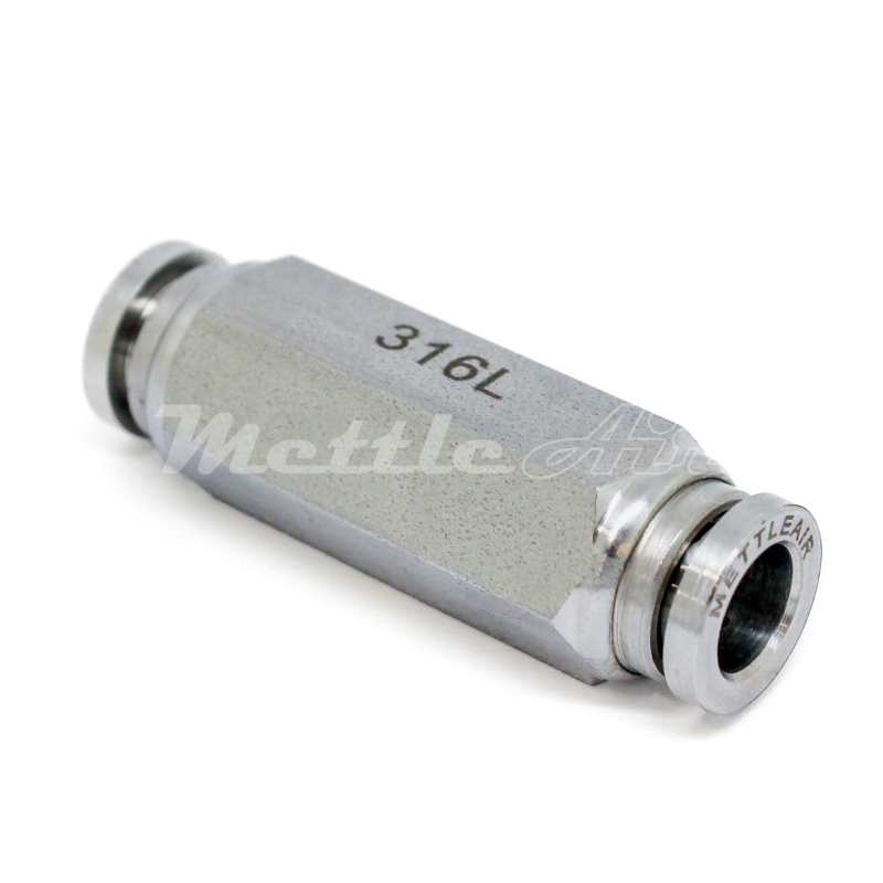 Stainless Steel 316L PTC Check Valve Union 4 mm OD - 4 mm OD