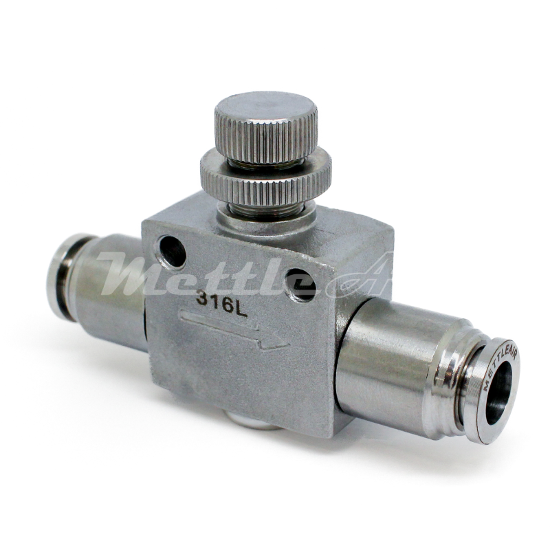 316L Stainless Steel Push To Connect Inline Speed Control Fitting 1/2" OD