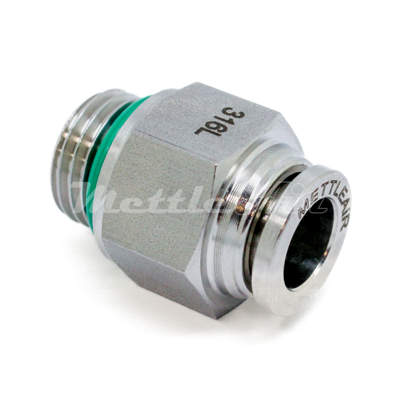Stainless Steel 316L PTC Straight Fitting 10 mm OD x 1/4" BSPP (G) Male