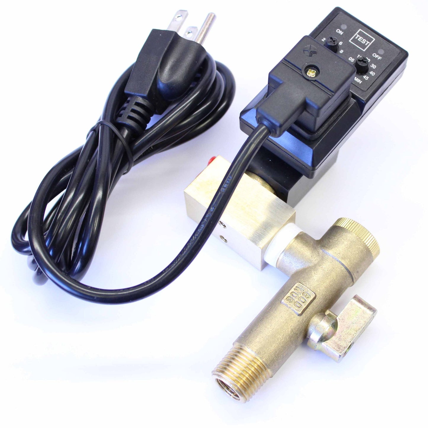 Electronic Timer Drain Valve AC220 with Strainer Ball Valve 1/2" NPT