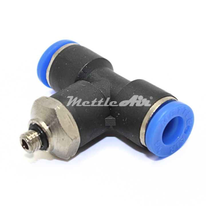 Push to Connect Branch Tee 6 mm OD - 10-32 UNF Male