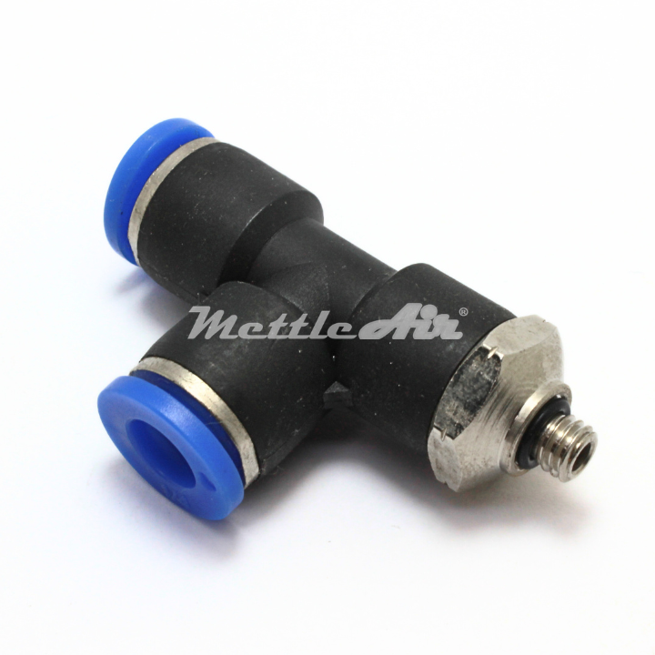 Push to Connect Run Tee 4 mm OD - 10-32 UNF Male