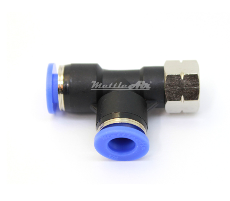 Push to Connect Female Run "T" 1/4" OD - 1/16" NPT Thread