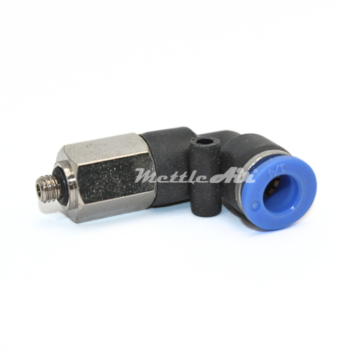 Push to Connect 90 Elbow Long Fitting 1/4" OD - 10-32 UNF Male