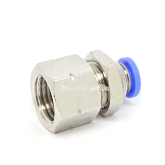 Push to Connect Straight Bulkead Female 8 mm OD - 1/4" NPT Female