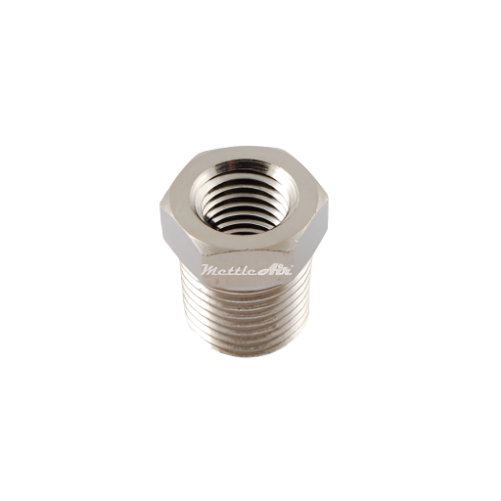 Brass Bushing 1/8" NPT Male - 1/16" NPT Female Nickel Plated