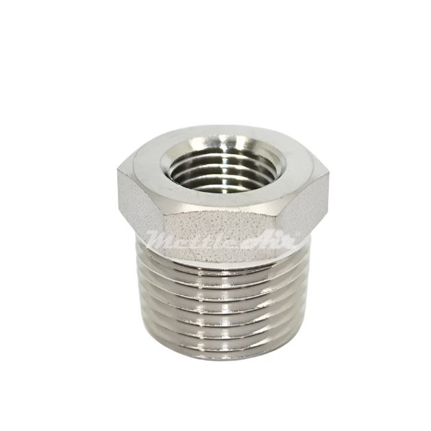 Stainless Steel 316L Bushing 1/4" NPT Male - 10-32 UNF Female