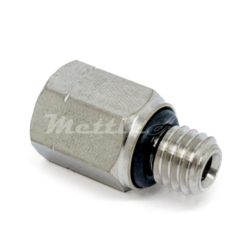 Brass Pipe Adaptor 1/8" NPT Female - M8 x 1.25 Male Nickel Plated, REDUCER