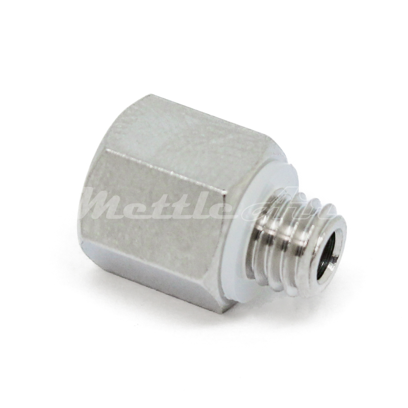 Nickel-Plated Brass Pipe Adaptor 10-32 UNF Female - M5 x 0.8 Male, REDUCER