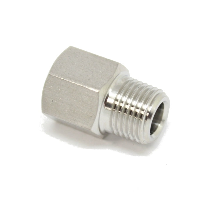 Stainless Steel 316L Pipe Adaptor 1/2" NPT Female - 3/8" NPT Male