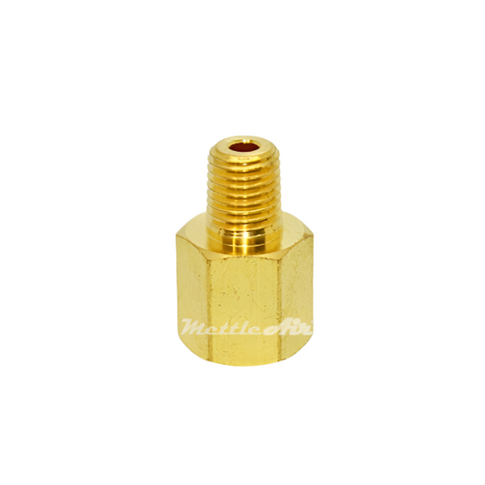 Brass Pipe Adaptor 1/8" NPT Female - 1/16" NPT Male REDUCER, Longer Thread Version