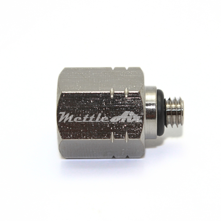 Brass Pipe Adaptor 1/8" NPT Female 1032 UNF Male Nickel Plated, RED