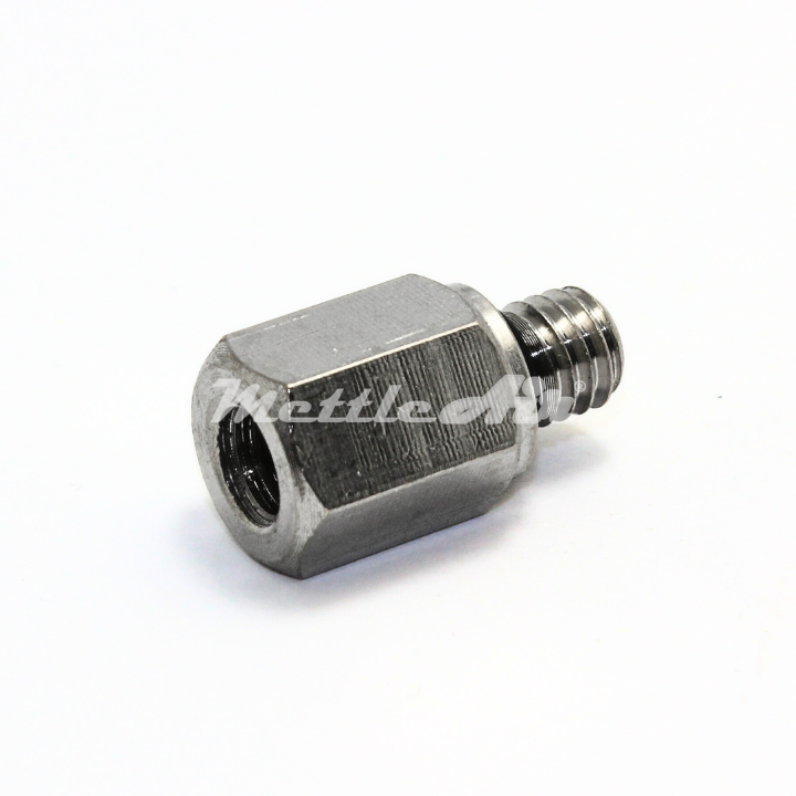 Brass Pipe Adaptor M6 x 1.0 Female - M6 x 1.0 Male Nickel Plated