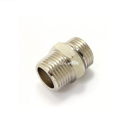 British Parallel Thread to North American Thread Brass Hex Pipe Nipple 1/2" NPT Male - 1/2" BSPP (G) Male