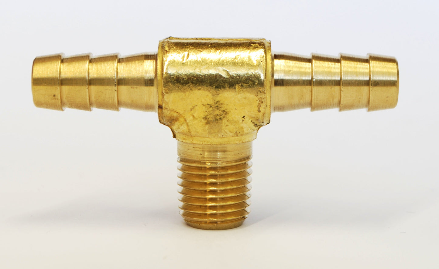 Brass Barbed Male Tee 3/8" Hose ID - 1/4" NPT