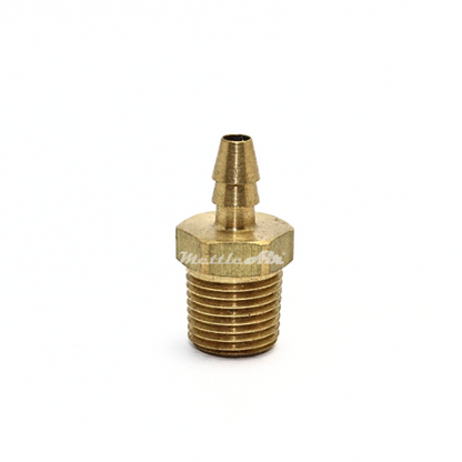 Brass Straight Male 0.17" Hose ID Barb - 1/8" NPT Male Double Barb Design