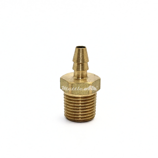 Brass Straight Male 0.17" Hose ID Barb - 1/8" NPT Male Double Barb Design