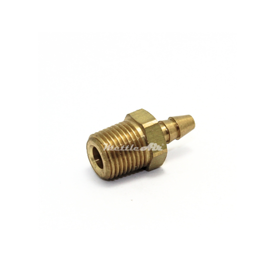 Brass Straight Male 0.17" Hose ID Barb - 1/8" NPT Male Double Barb Design