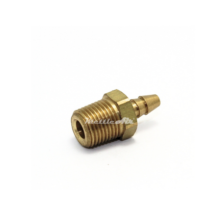 Brass Straight Male 0.17" Hose ID Barb - 1/8" NPT Male Double Barb Design