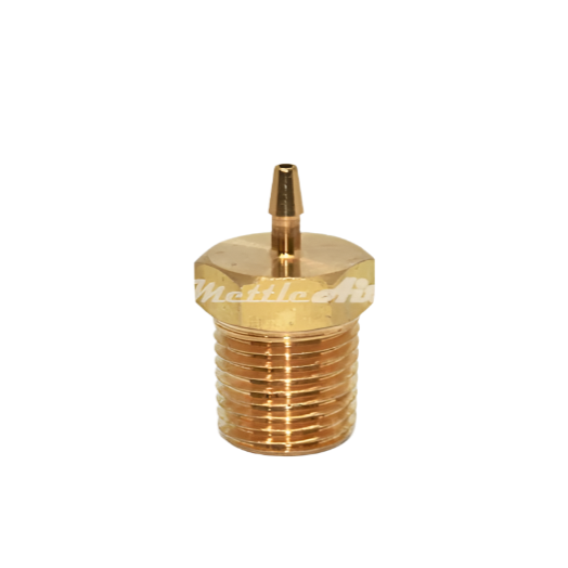 Brass Straight Male 1/16" Hose ID Barb - 1/8" NPT Male Single Barb Design