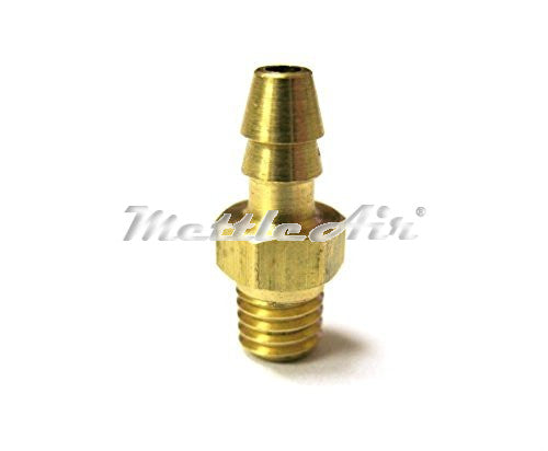 Brass Straight Male 1/8" Hose ID Barb - 10-32 UNF Double Barb Design