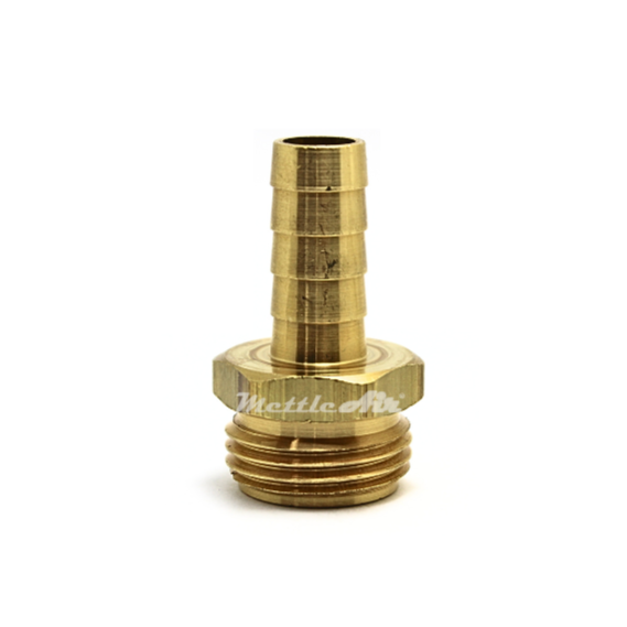 Brass Straight Male 1/2" Hose ID Barb - 3/4" GHT Male