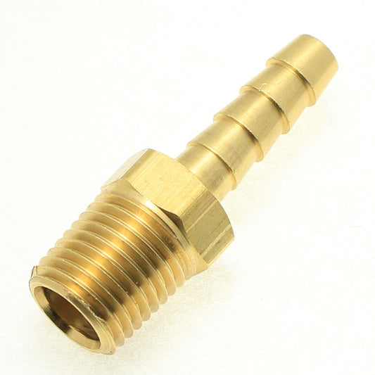 Brass Straight Male 1/8" Hose ID Barb - 1/4" NPT Male