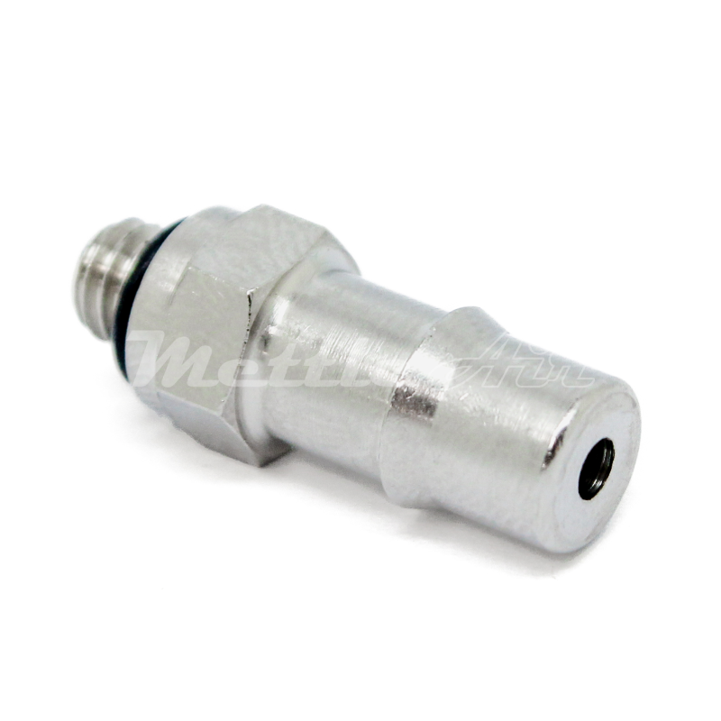 Brass Straight Male 1/4" Hose ID Barb - 10-32 UNF Male Nickel Plated, Single Barb Design