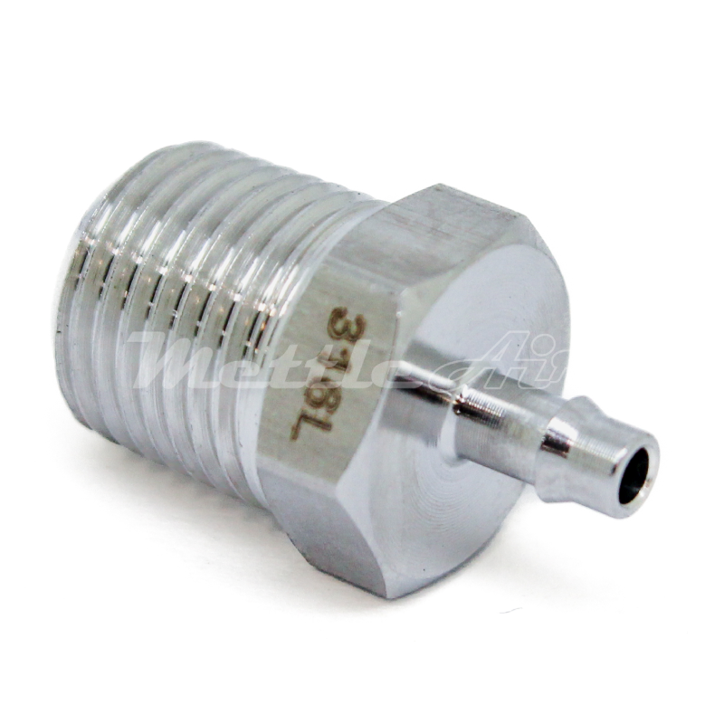 Stainless Steel 316L Straight 3/32" ID Hose Single Barb x 1/8 NPT Male