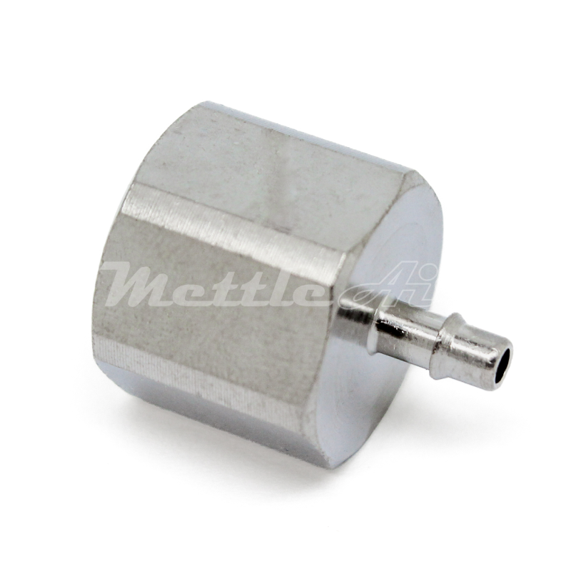 Nickel-Plated Brass Female Straight 1/8" Hose ID Barb - 1/4" NPT Female, Single Barb Design