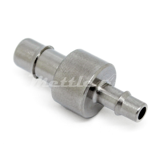 Brass Splicer 3/16" Hose ID Barb - 1/8" Hose ID Barb REDUCER, Nickel Plated, Single Barb Design