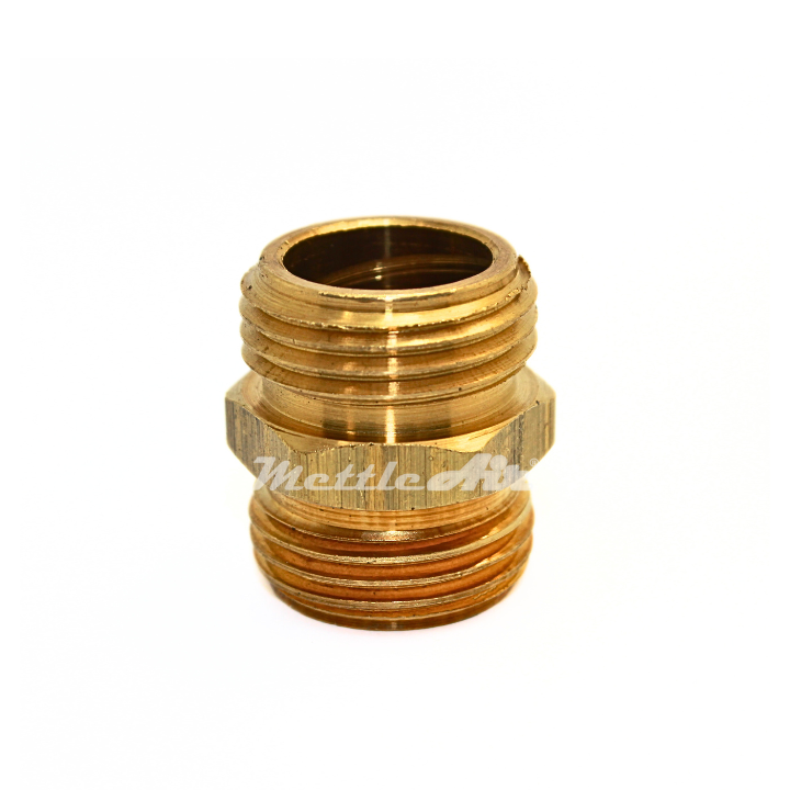 3/4" GHT Garden Hose Male to 3/4" GHT Male Brass Coupler/Adapter MettleAir 196-W