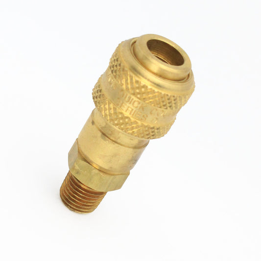 3/8" Body x 3/8" NPT Male Automatic Industrial Interchange Coupler Brass