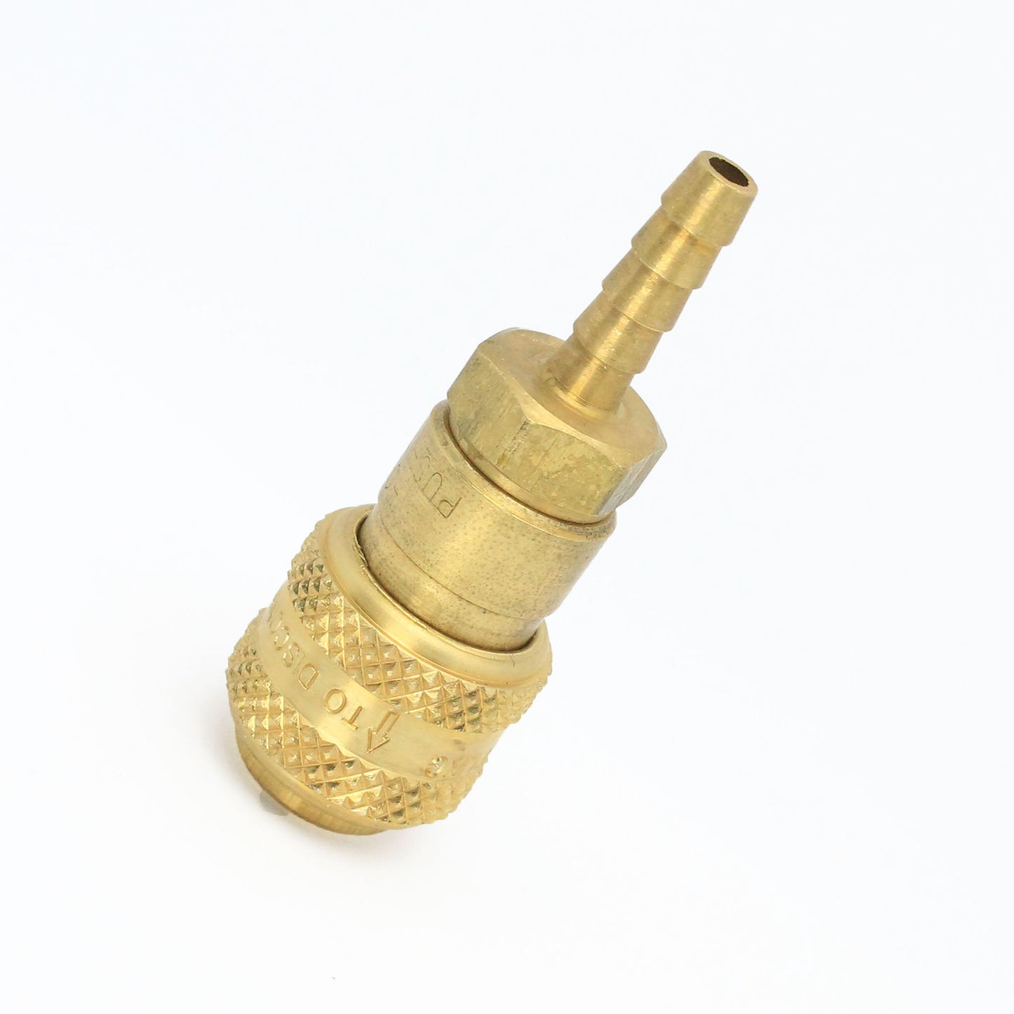 1/4" Body x 1/4" Hose ID Barb Automatic Industrial Interchange Coupler Brass