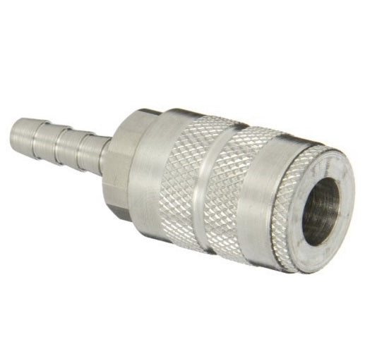 1/4" Body x 1/4" Hose ID Barb Manual Industrial Interchange Coupler Steel